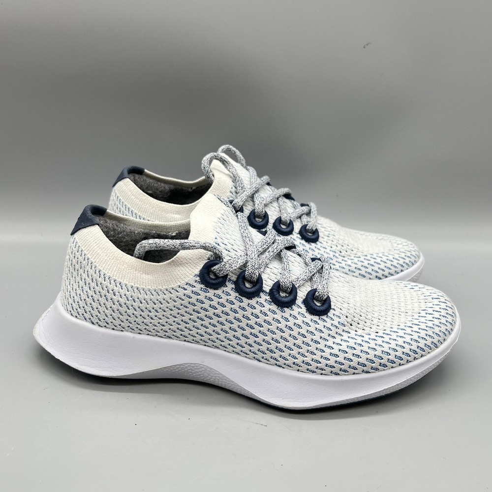 Allbirds Shoes Womens 7 White Blue Mesh Tree Dasher Running Sneakers Comfort